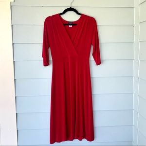 ❤️ Bundle 4 for $25 Red Faux Wrap Midi Dre…